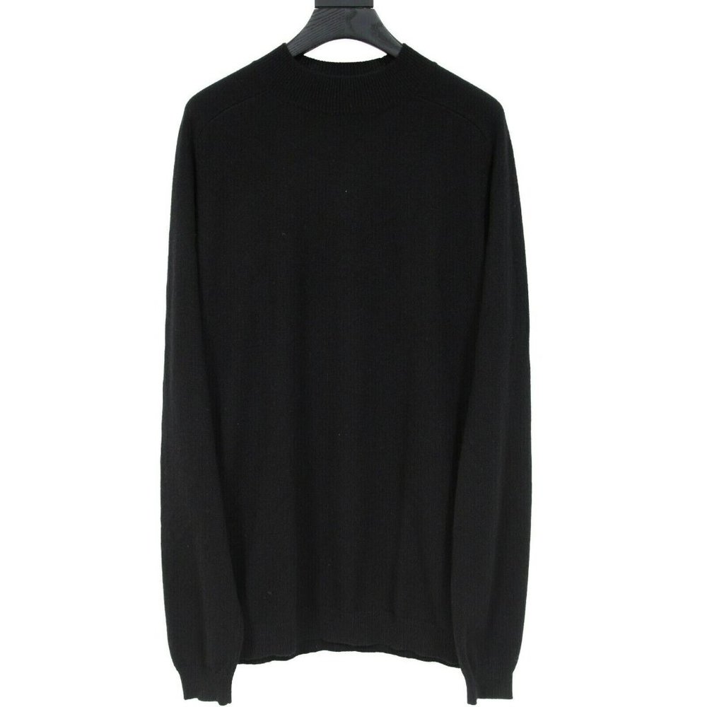 Eric Bompard Mens Mock Neck Cashmere Sweater Size XL Black Pullover Sweatshirt